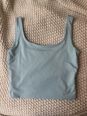 Amazon Scoop Neck Crop Tank - Pale Blue